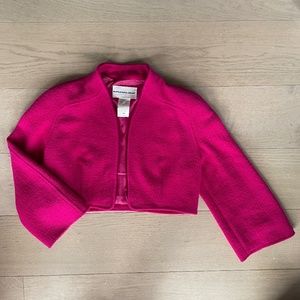 Vintage Thierry Mugler Hot Pink Wool Jacket, IT 42, US 6, Cropped Blazer